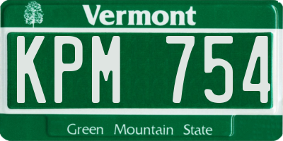 VT license plate KPM754