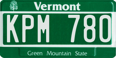 VT license plate KPM780