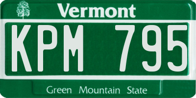VT license plate KPM795