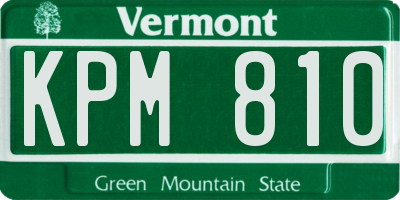 VT license plate KPM810