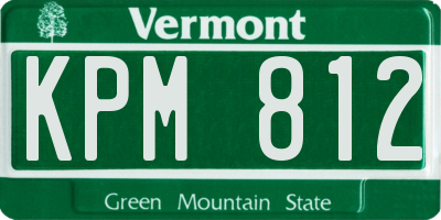VT license plate KPM812