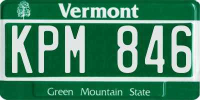 VT license plate KPM846