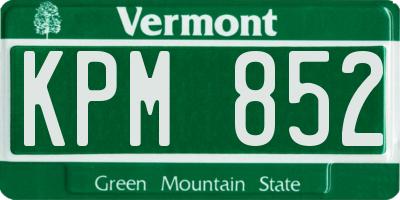 VT license plate KPM852