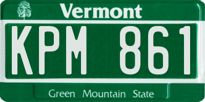 VT license plate KPM861