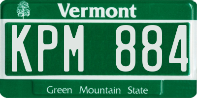 VT license plate KPM884