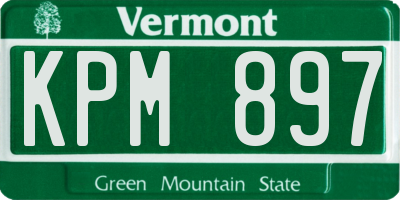 VT license plate KPM897