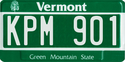 VT license plate KPM901