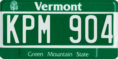 VT license plate KPM904
