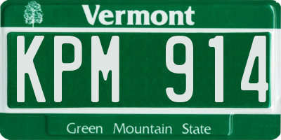 VT license plate KPM914