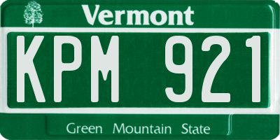 VT license plate KPM921