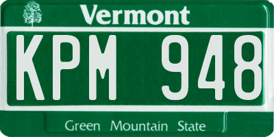 VT license plate KPM948