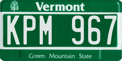 VT license plate KPM967