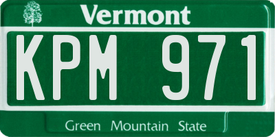 VT license plate KPM971
