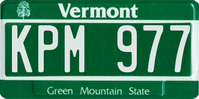VT license plate KPM977
