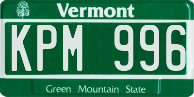 VT license plate KPM996