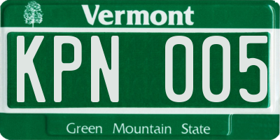 VT license plate KPN005