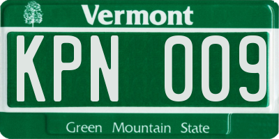 VT license plate KPN009