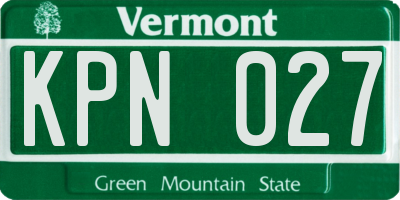 VT license plate KPN027