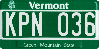 VT license plate KPN036