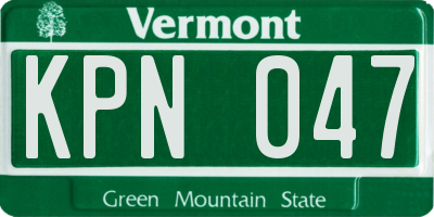 VT license plate KPN047