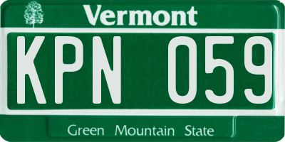 VT license plate KPN059