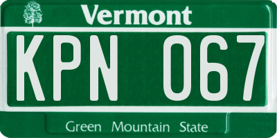 VT license plate KPN067