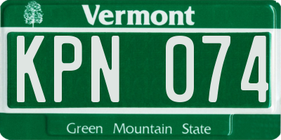 VT license plate KPN074