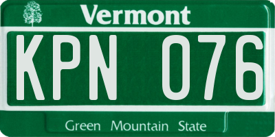 VT license plate KPN076