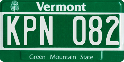 VT license plate KPN082