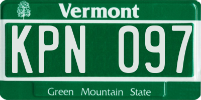 VT license plate KPN097