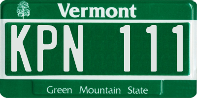 VT license plate KPN111