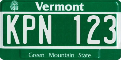 VT license plate KPN123