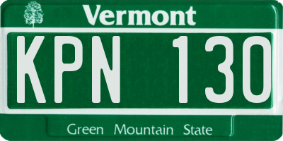 VT license plate KPN130