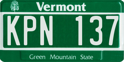 VT license plate KPN137