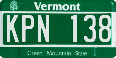 VT license plate KPN138