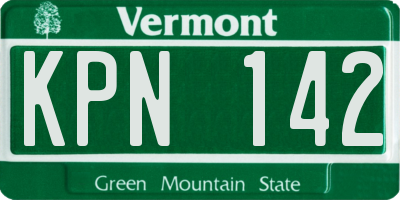 VT license plate KPN142