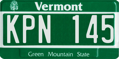 VT license plate KPN145
