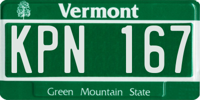 VT license plate KPN167