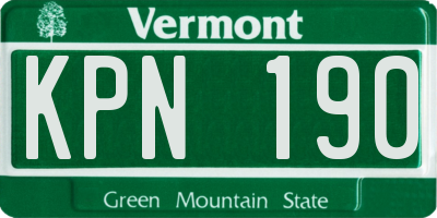 VT license plate KPN190