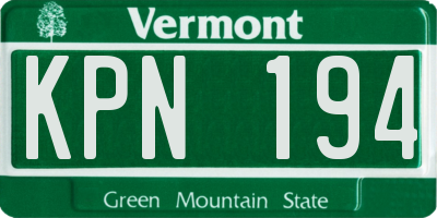 VT license plate KPN194