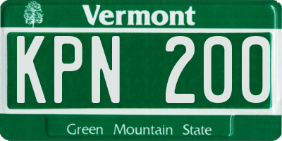 VT license plate KPN200