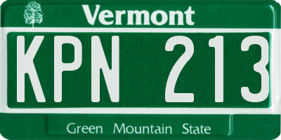 VT license plate KPN213