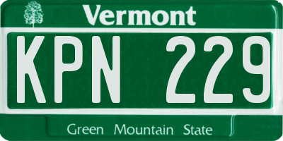 VT license plate KPN229