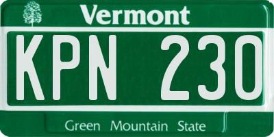 VT license plate KPN230
