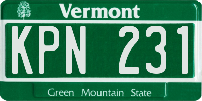 VT license plate KPN231