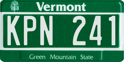 VT license plate KPN241