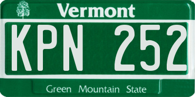 VT license plate KPN252