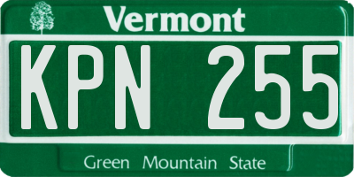 VT license plate KPN255