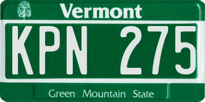 VT license plate KPN275