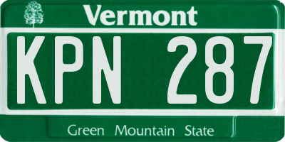 VT license plate KPN287